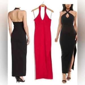 Socialite|| women’s halter maxi dress Red size L NWT